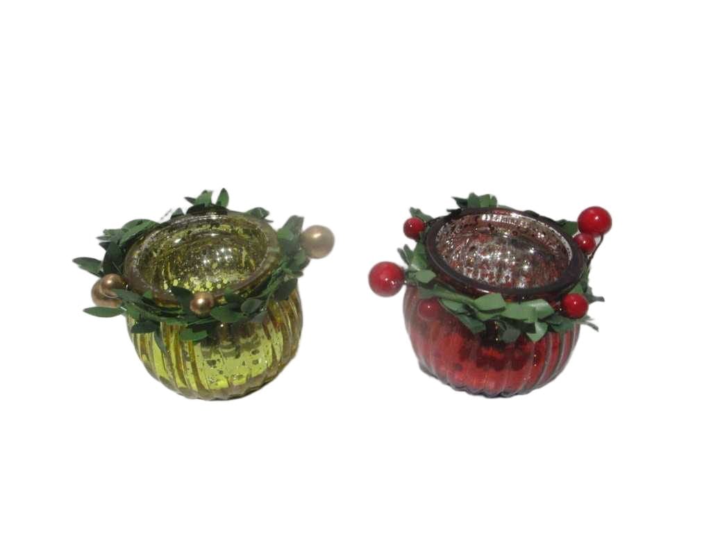 Wreath Candle Holder 6cm 3ass