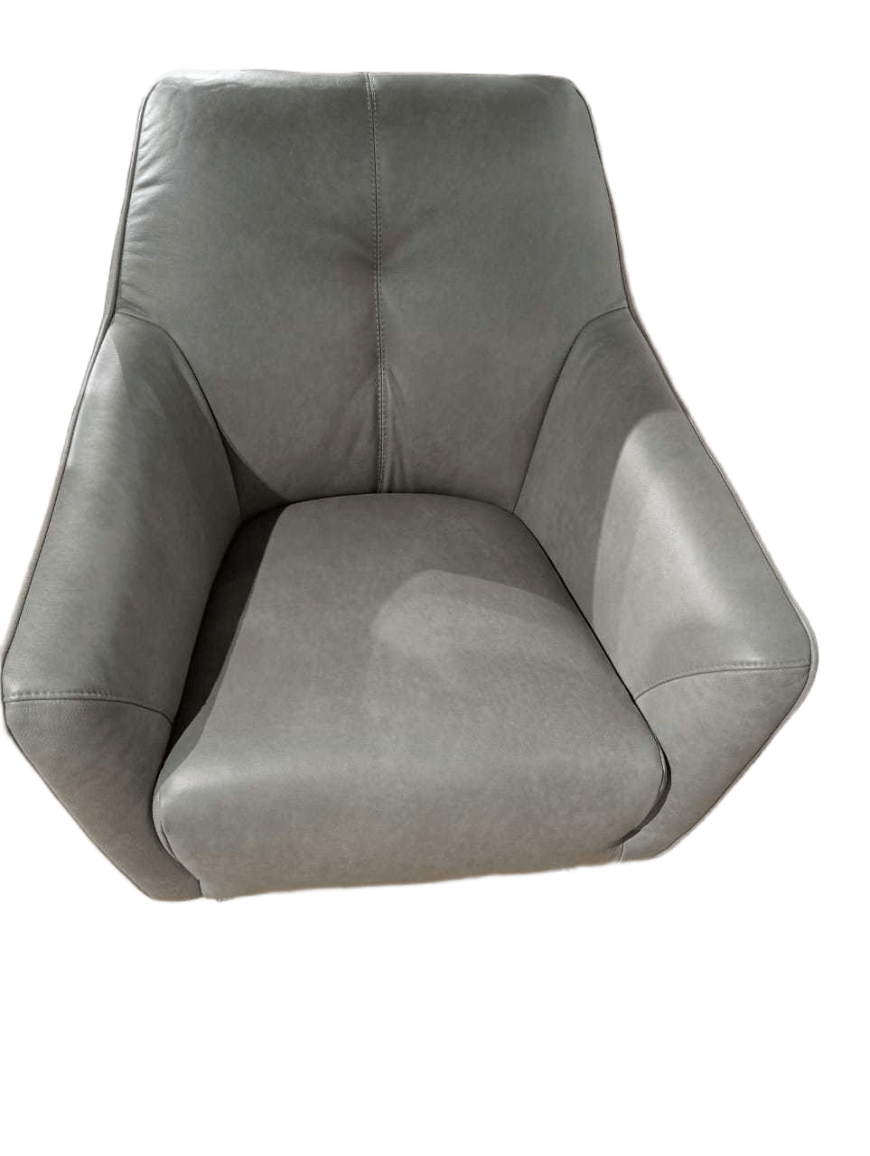 Armchair Flores Swivel Metal Base 77x84x87cm Grain Leather Granada Steel