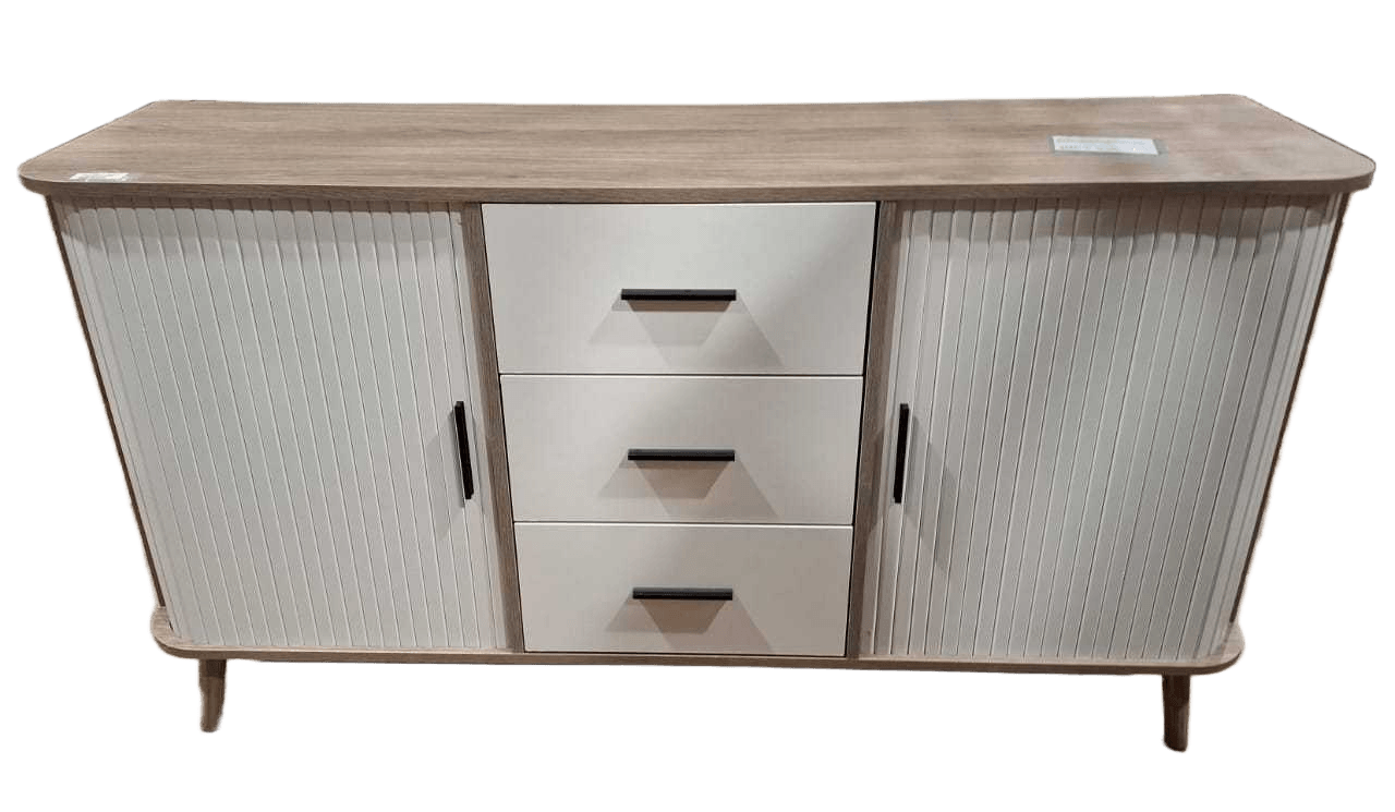 Buffet 2 Doors 3 Drawer White Front + Wood X95054 K 140x40x76