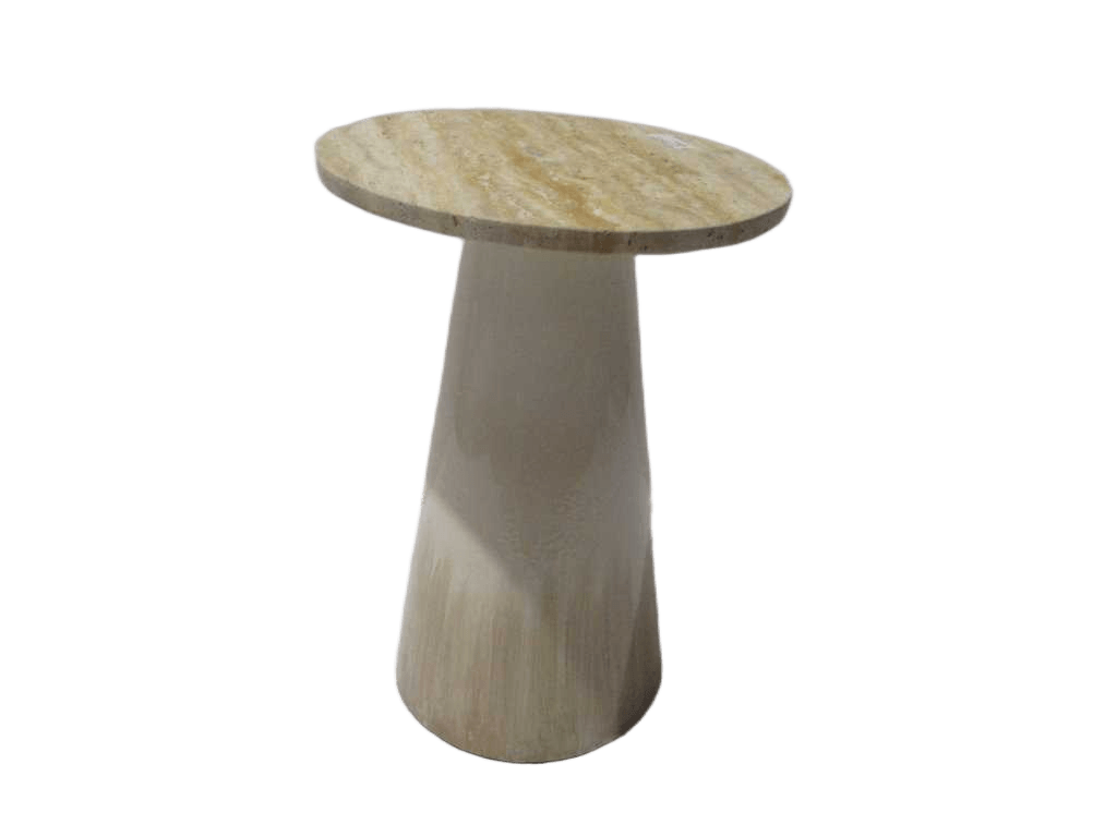 End Table Small Iron Base With Yellow Marble Top