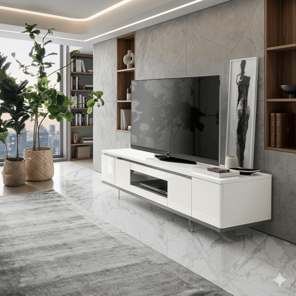 Tv Unit Artemide Meuble White High Gloss