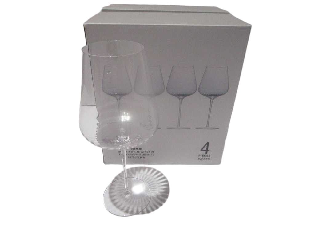 Wine Cup Set Of 4 White , Crystal Colorbox 'clear '9.2*h22