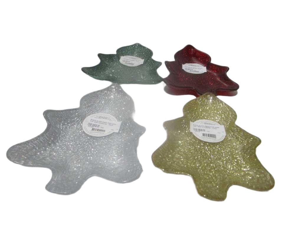 Plate Glass Xmas Tree 4ass Clr