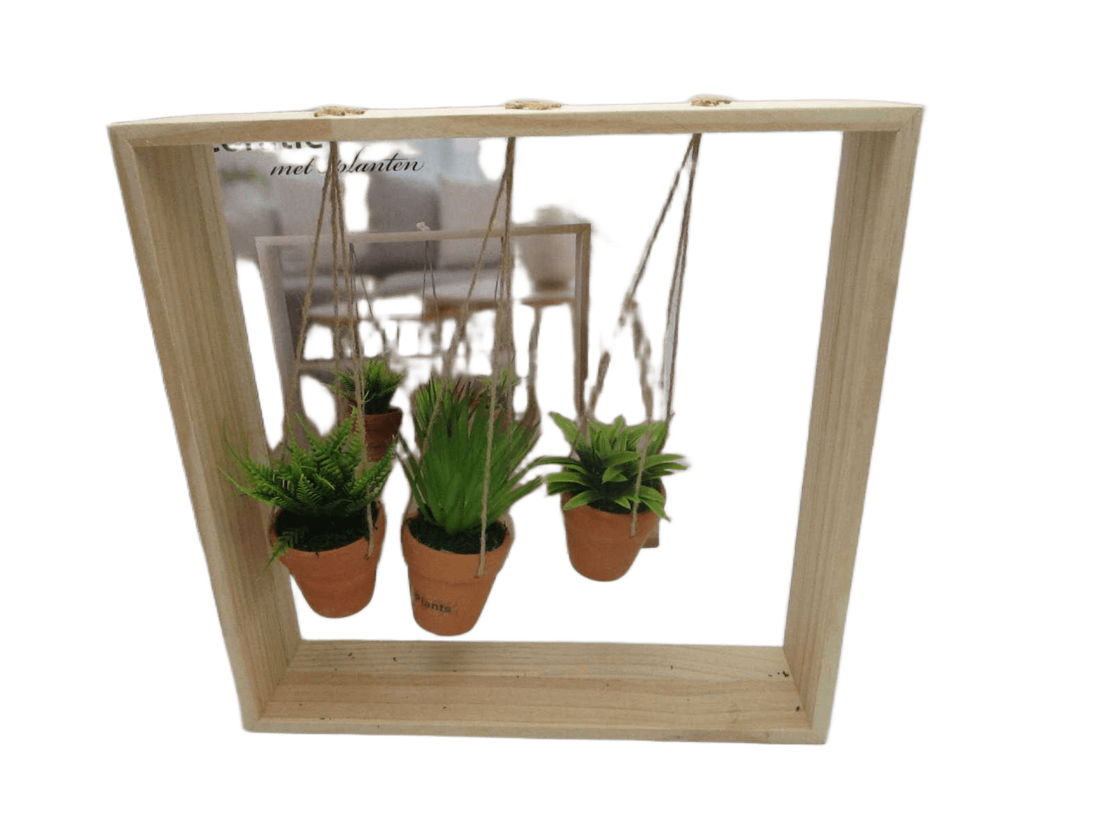 Deco Wood 38x38cm With Plants
