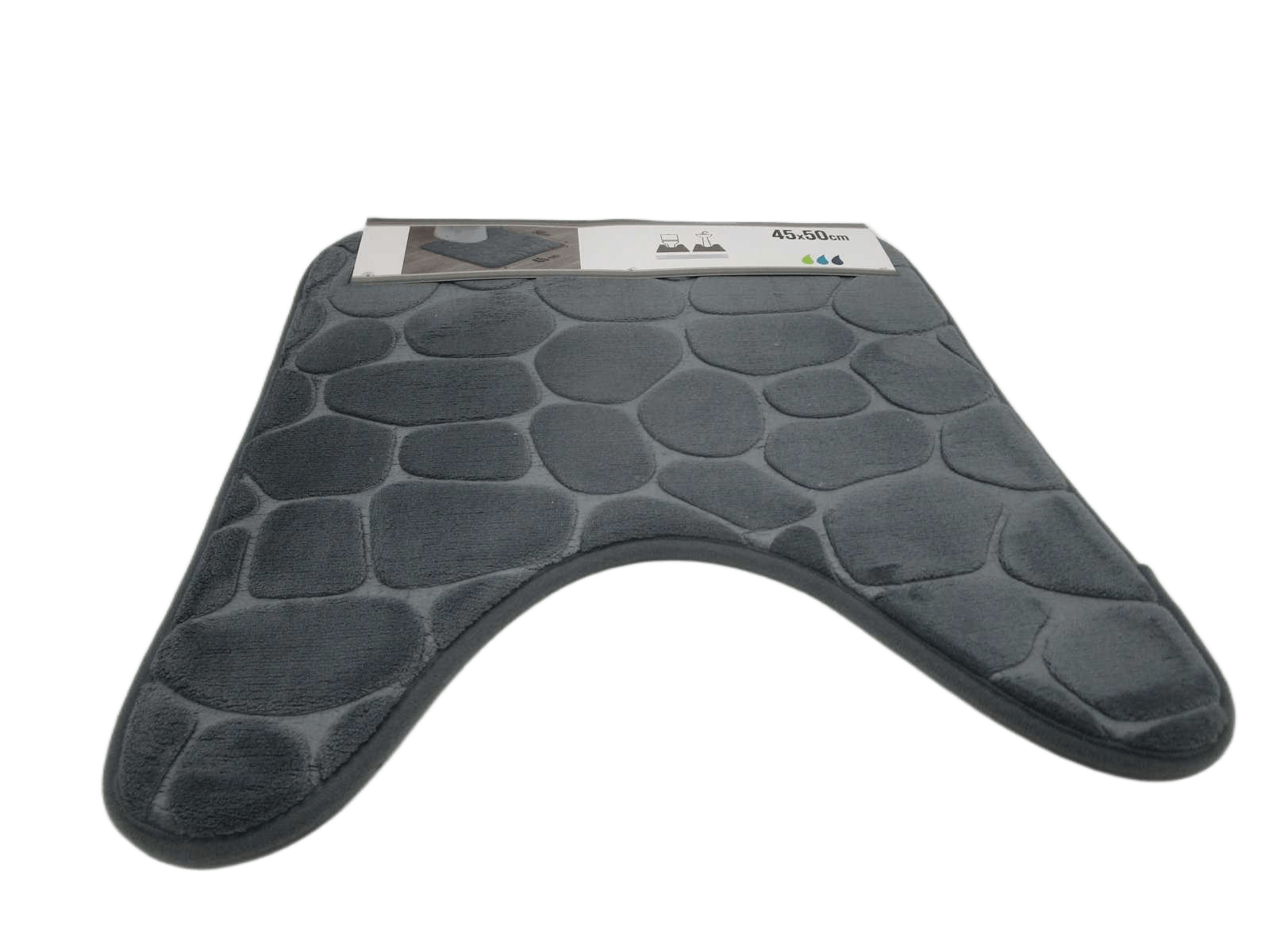 Bathmat Contour Wc Memory Shape Microfiber Pebble 45x50 Cm - Grey Dark