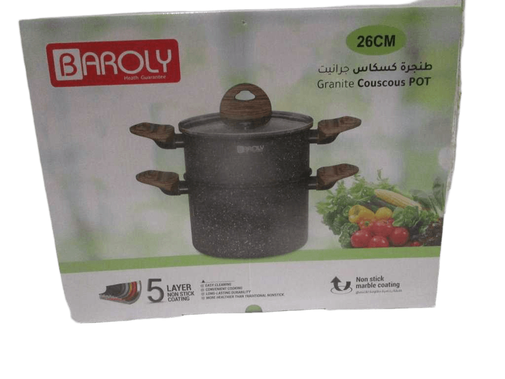 Pot Granite Couscous , Alu 3mm 5-Layer Non-Stick Coating Colorbox 26cmx26.5