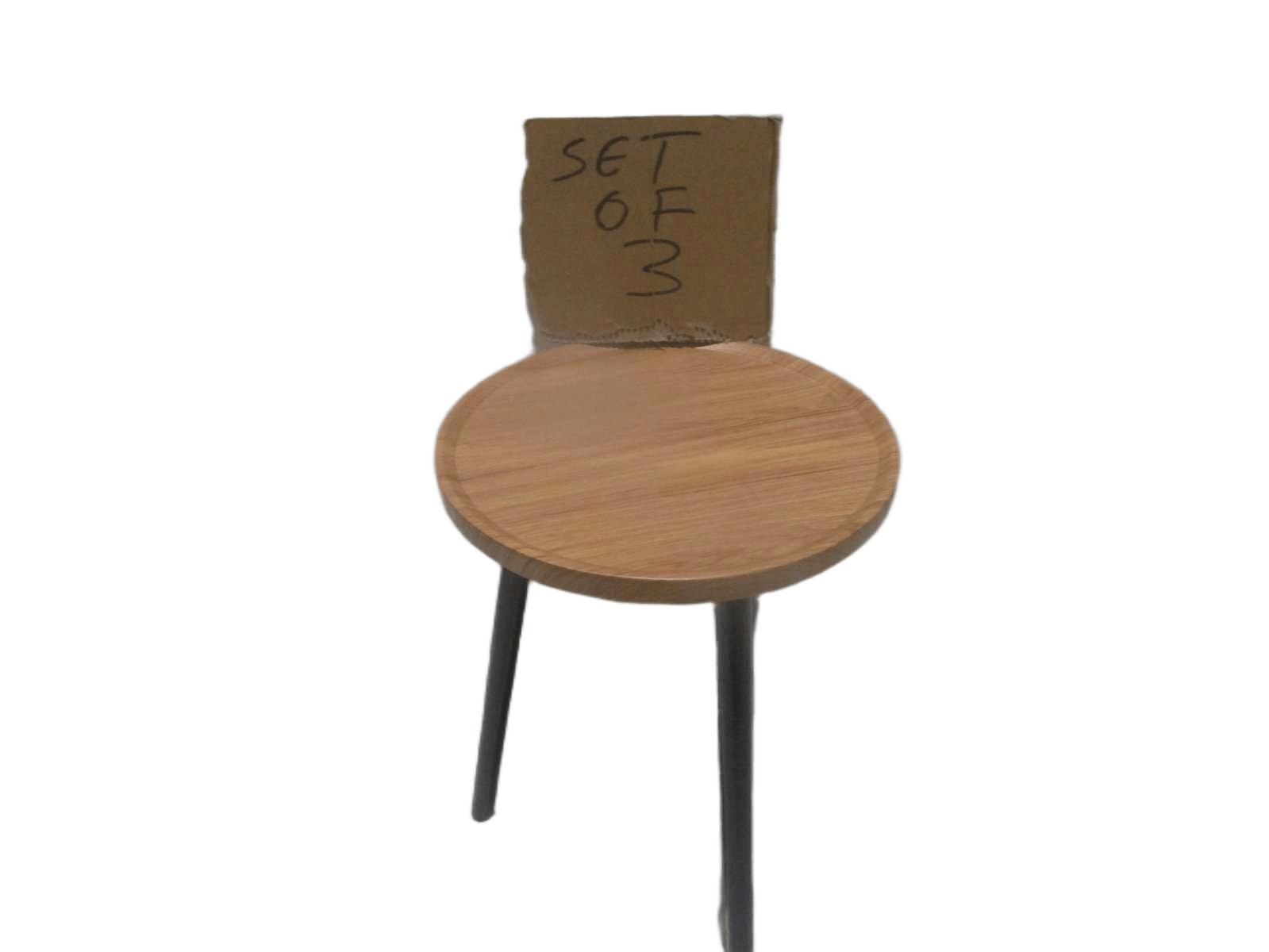 Coffee Tables Set Of 3 Mdf Top, Wood Leg Walnut 40*45 40*50 40*55