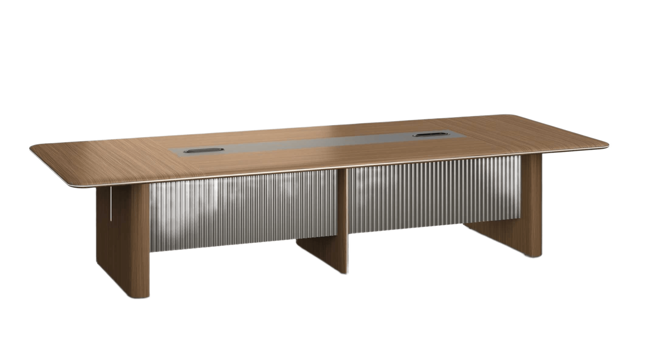 Conference Table 3.6m Da26 Usa Walnut + Db-29 Meteorite Gray Melamine 3600*1400*760