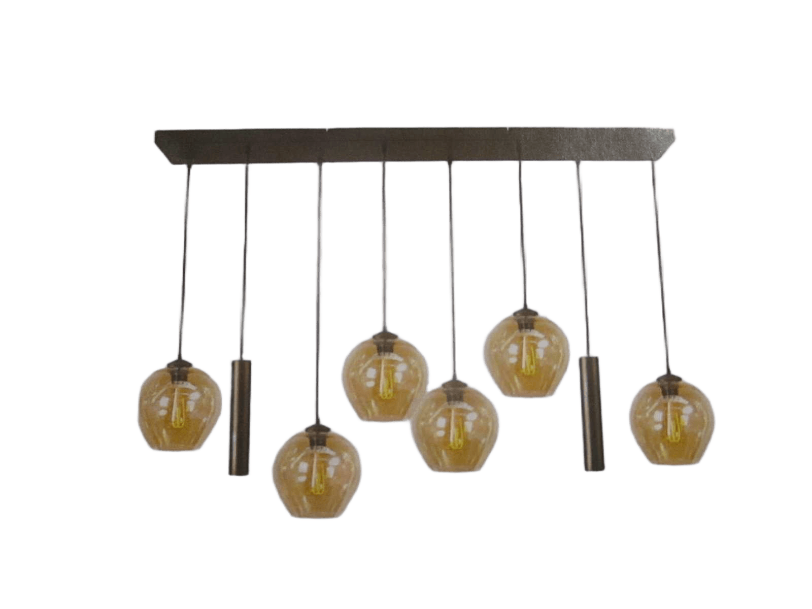 Hl Quinto 8-Light Cacao Beam 130x25cm 6x Quinto Cacao + 2x Run -15 Cacao - Included Bulb Slx023960205 X6+ Mld49w36dgu10 X2 Amber Glass - Bronze
