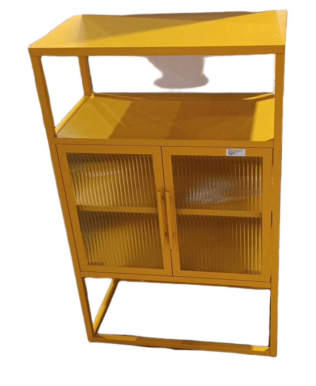 Cabinet Double Swing Door 4mm Flate Tempered Glass Magnetic Suction Door, 1 Shelf Inside With Wall-Mounted Device Amarillo Albero Orange L65*w35*h105