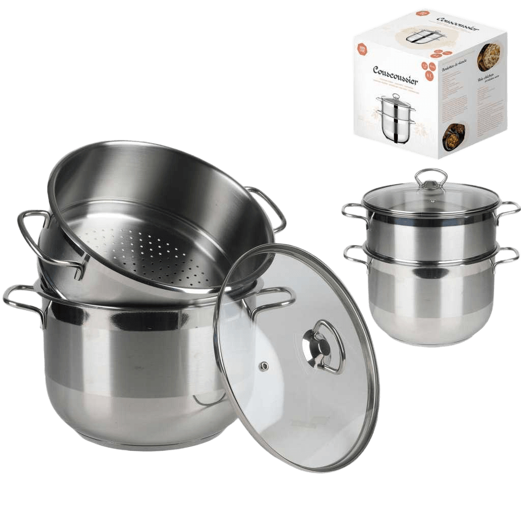 Couscoussier For All Heaters With Glass Lid 8ltr