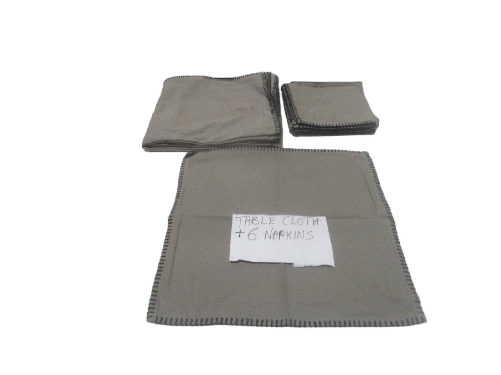 Table Cloth W 6 Napkin 40x40 100% Cotton 160 Gsm With Bordure Blanket Ribbon Insert Card And Polybag 250x150 Li