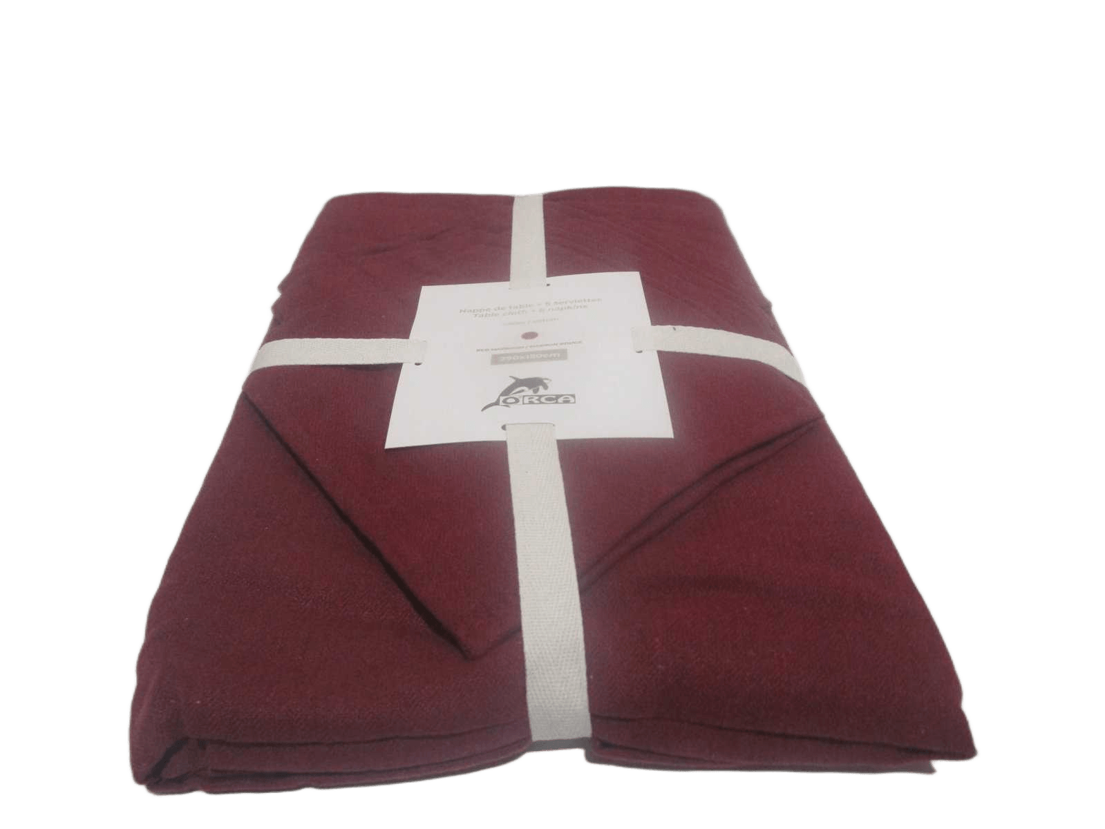 Table Cloth 250x150 + 6 Napkins 185 Gsm 90% Cotton 10% Polymix Herringbone Weave - Packing Ribbon Insert Card + Polibag 1cl=