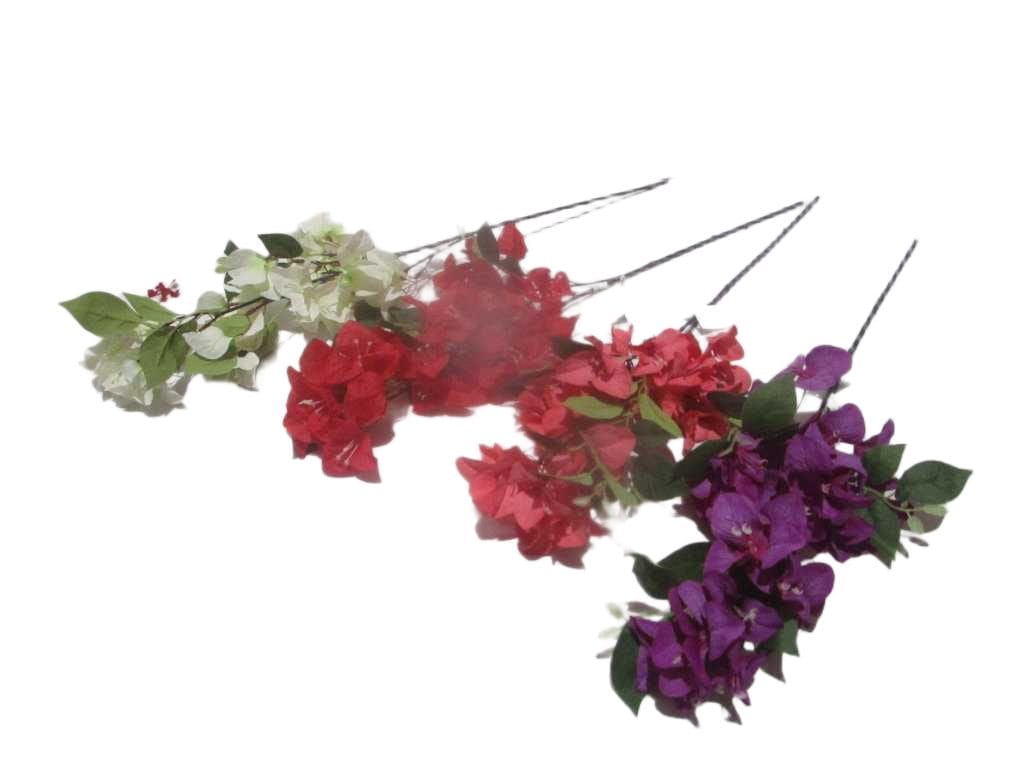 Artificial Bougainvillea Fabric '2 Pink 3 White 4 Red 6 Purple '75cm