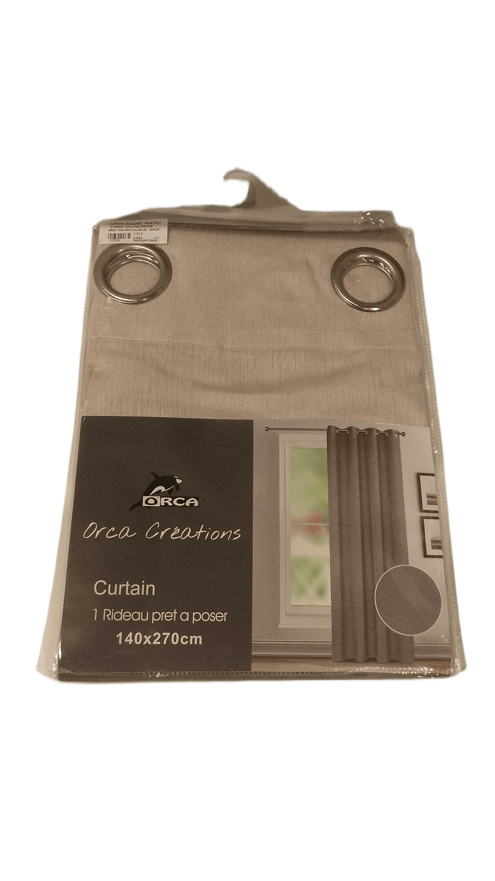 Curtain Jacquard 140 X 270 Cm - 8 Rings 100% Polyester