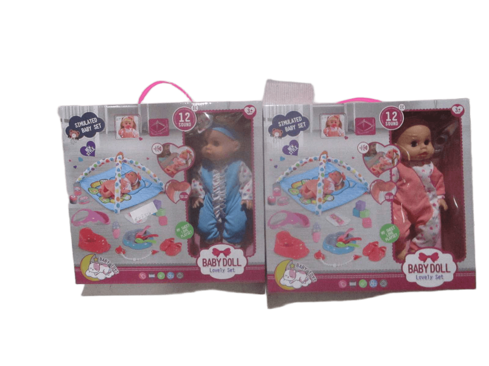Doll Set Of 5 Pcs Button Cell*3 Drink Water Pee Noise 2 Design Ass Packing:window Box 2 Designe Ass 38x35x10.5