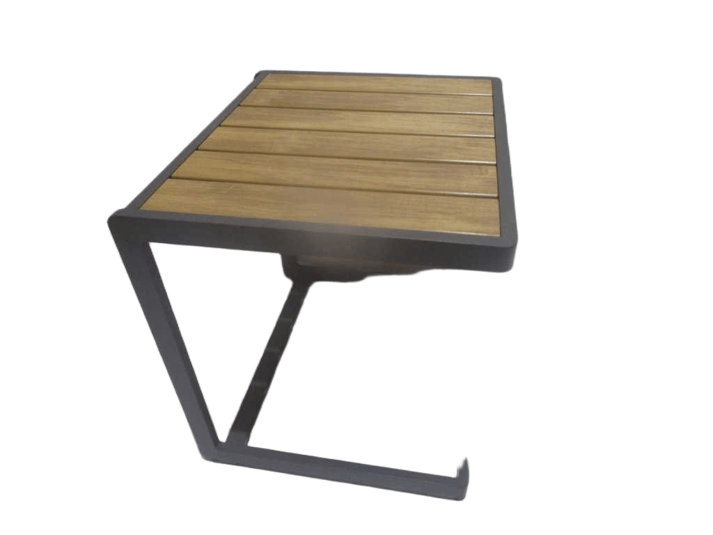 Side Table Alu+ps Top Dark Grey Frame Wood Oak 45x40x45