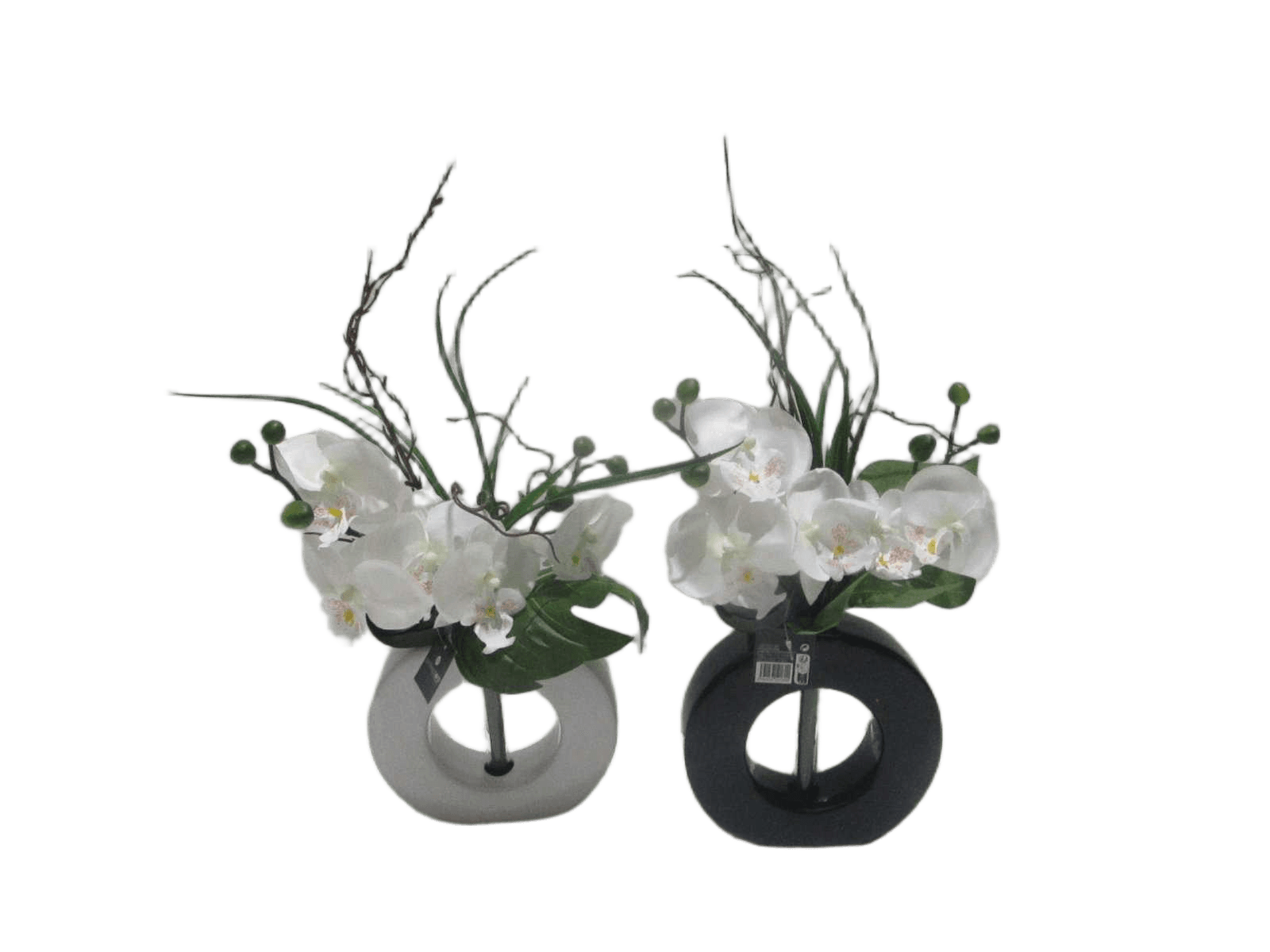 Ceramic Vase+orchid H44