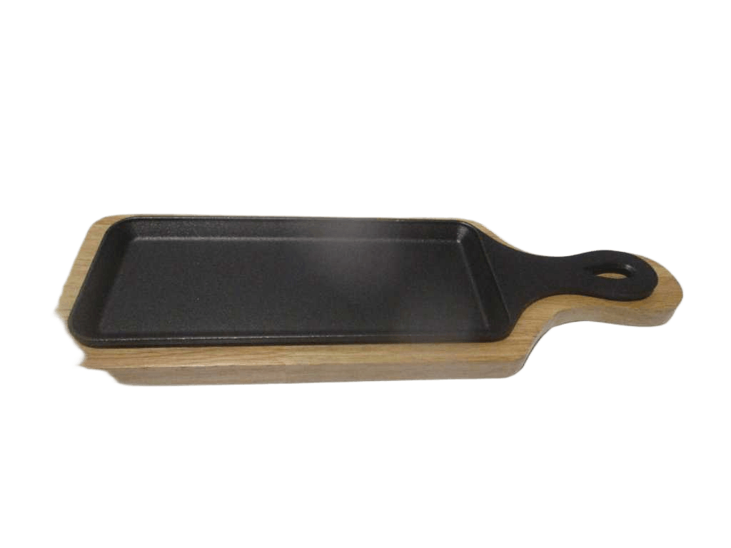 Cast Iron Plate+wood Base 38x11.5 41.7x14x1.7 1603g