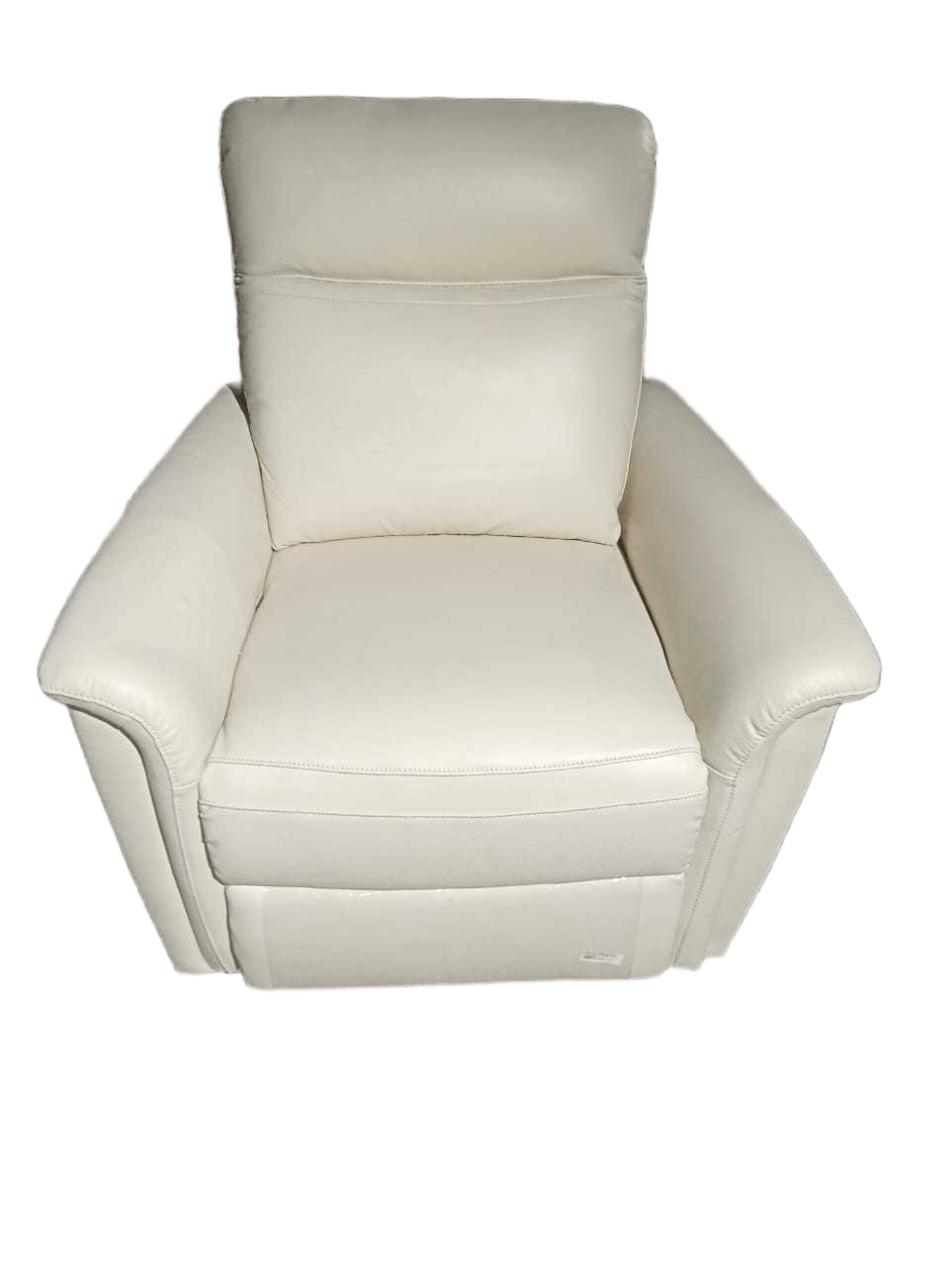 Chair Single Leather, Bonded Leather, Wood, Foam 886 Off White