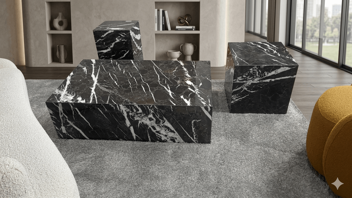 Table Set Of 3 Marble Nebel