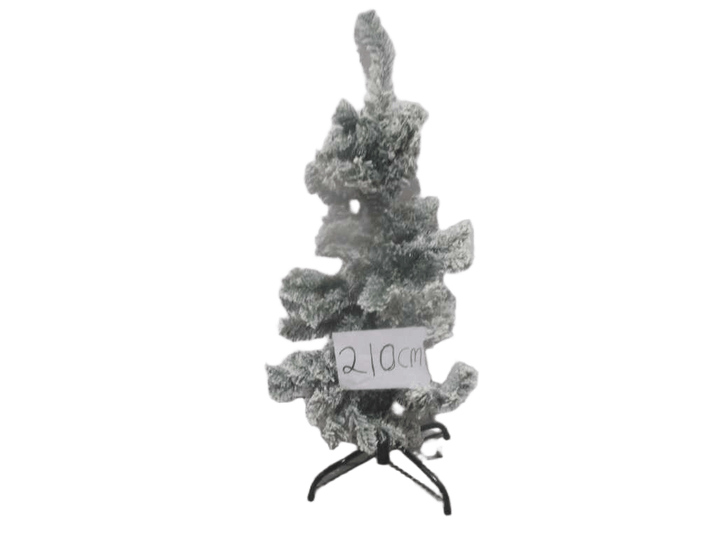 Tree Xmas Wrapped 1200tips Steel Foot Base Size:45cm Snow 210cm