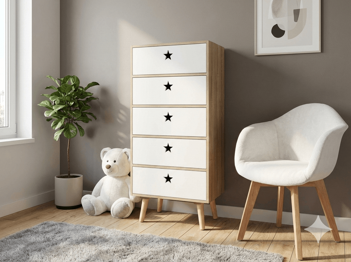 Chest Of Drawers Like A Star White M1