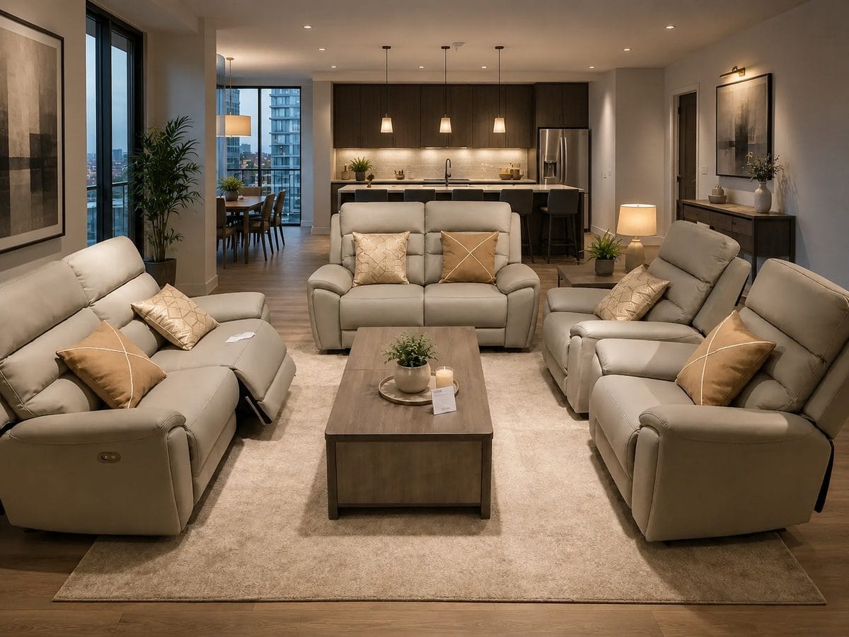 Sofa Set Microfiber 3+2+1+1 4 Electrical Recliner On 3 And 2 Seater + 2x1 Seater Manual Recliner + 2 Pillow D251 Light Grey