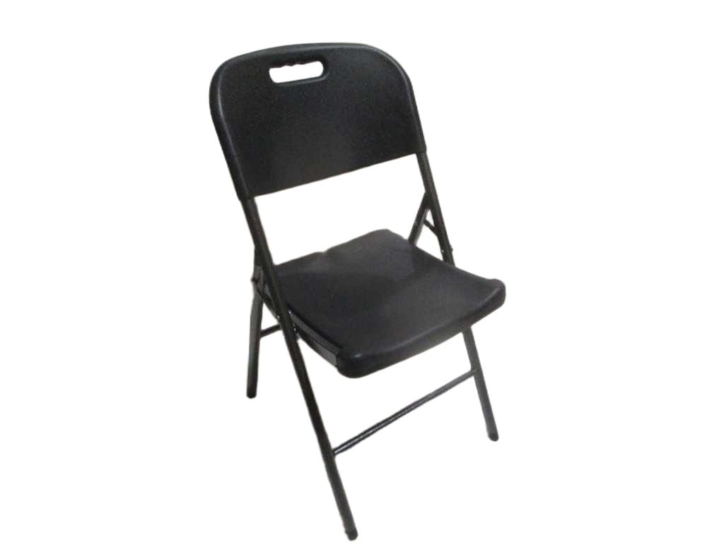 Folding Chair Hdpe Black Aterial: Hdpe, Tube Dia: 25mm. Iron Tube With Powder Coating. 45*46*86cm