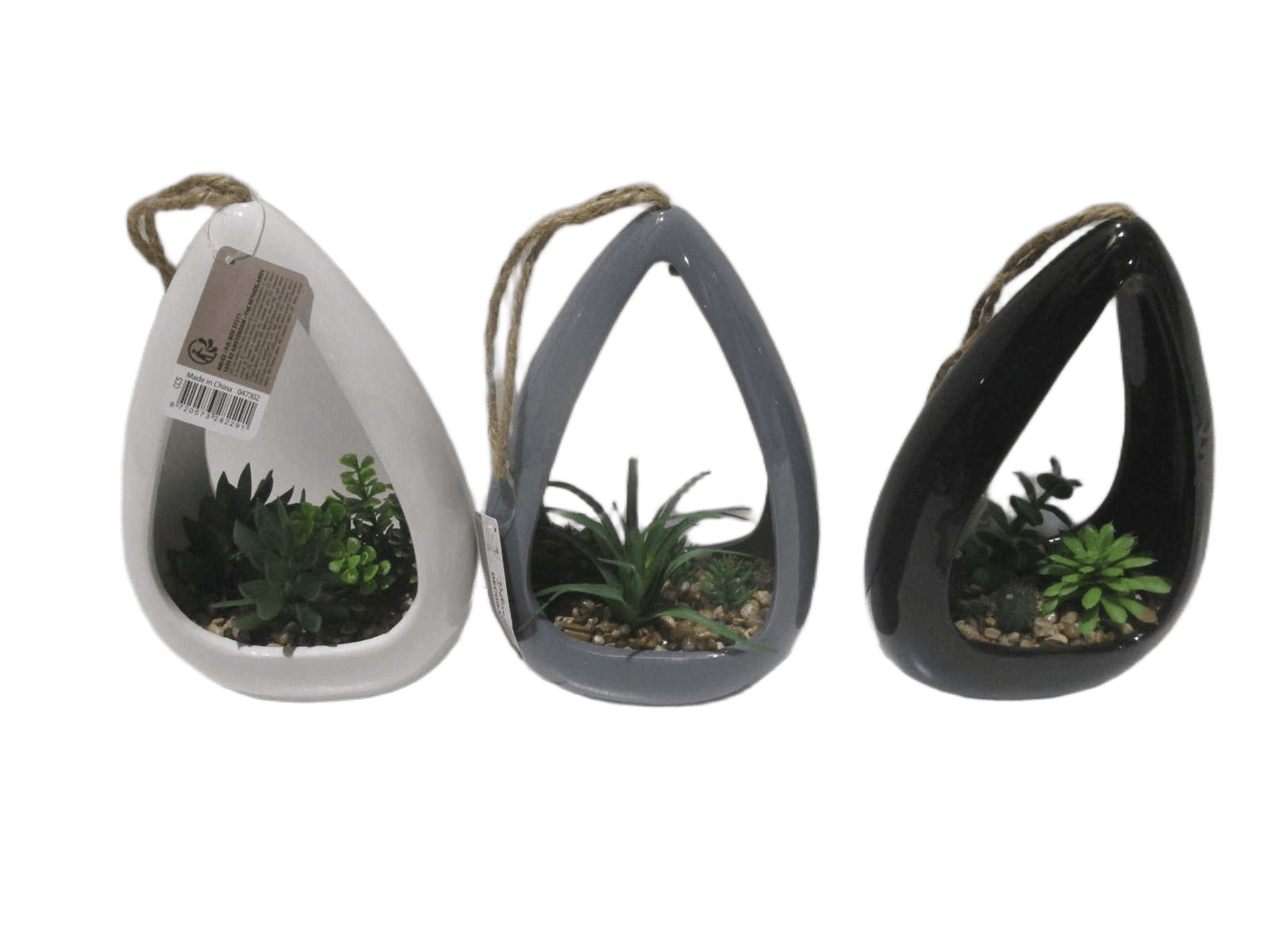 Hangplant In Ceramic Pot 3ass