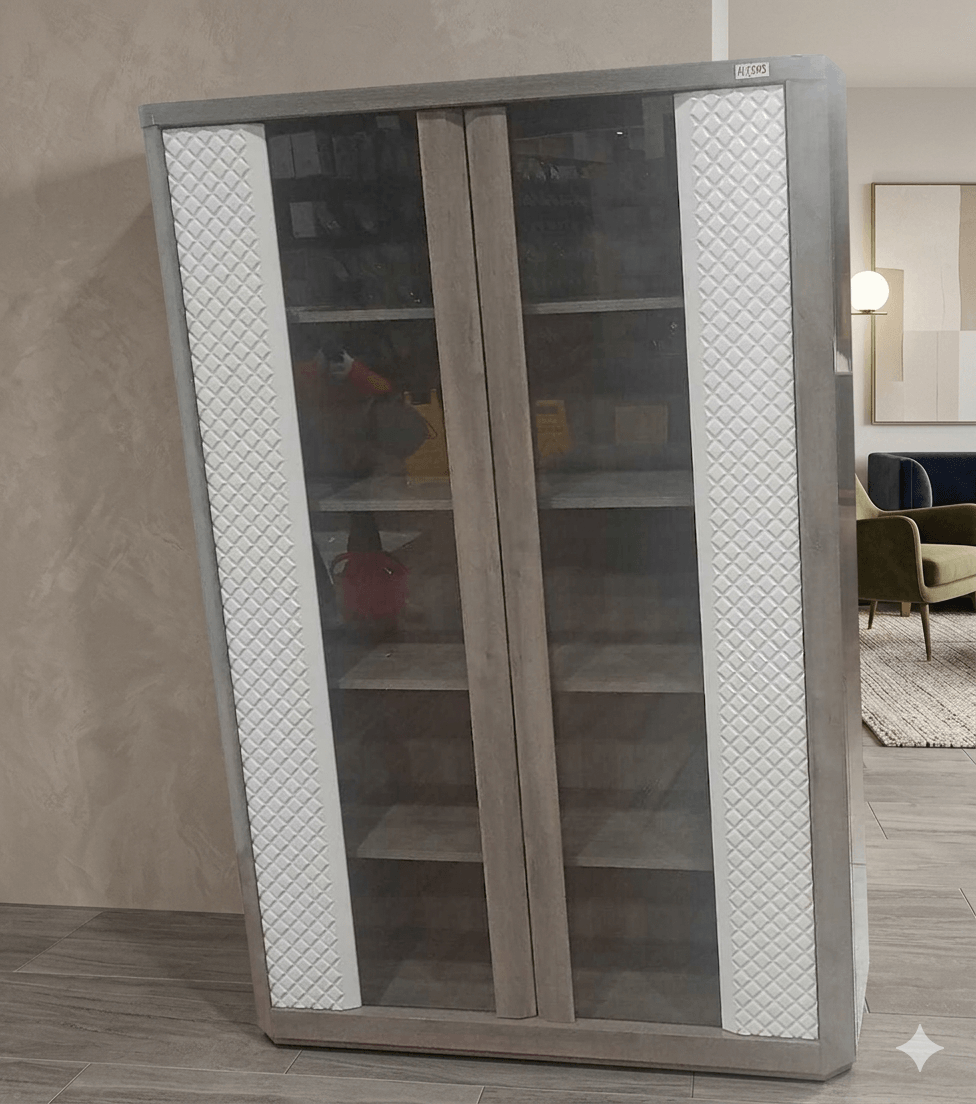 Glass Cabinet 2 Doors With Led