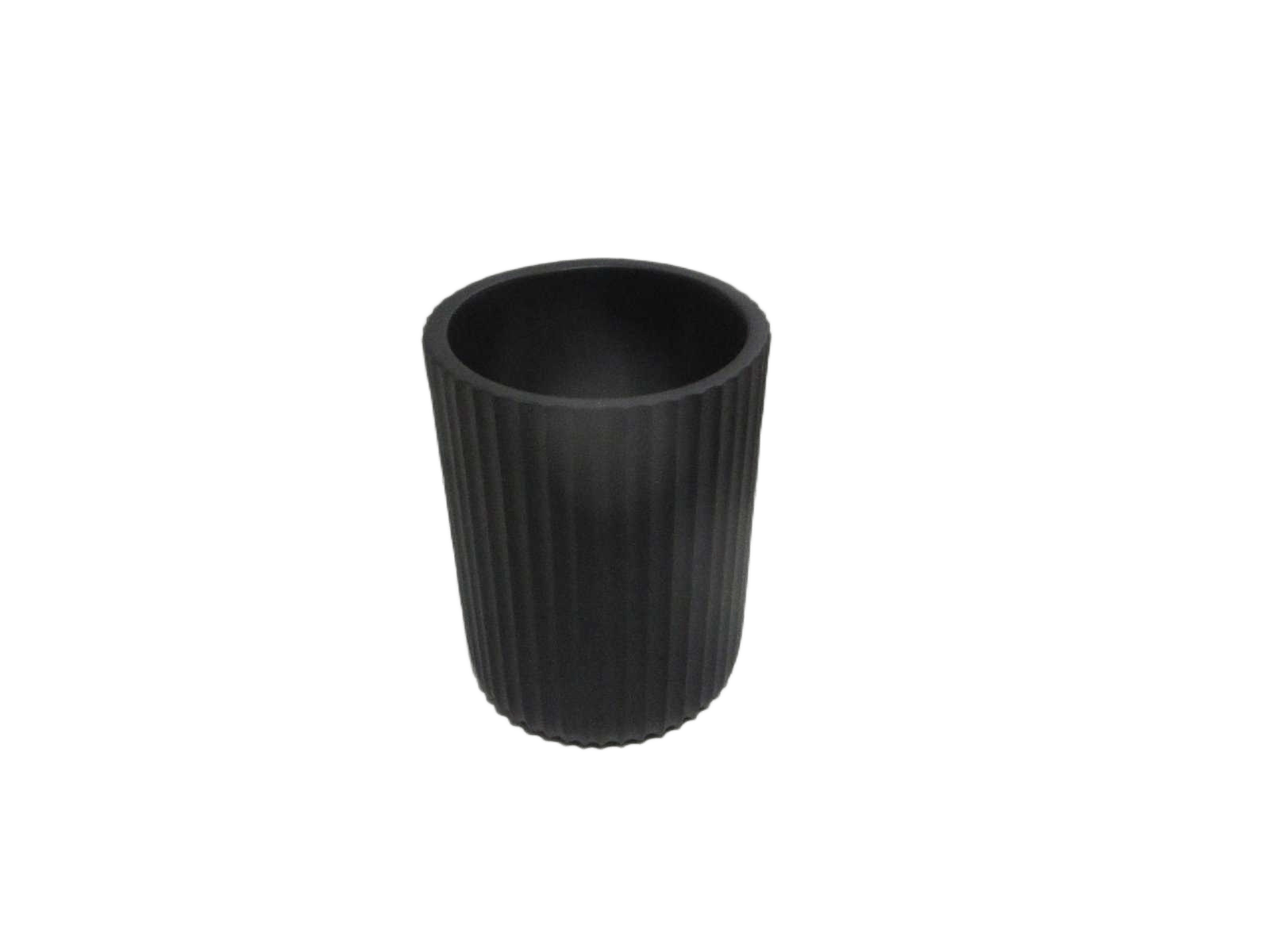 Cup Strie Round Polyresine - Black