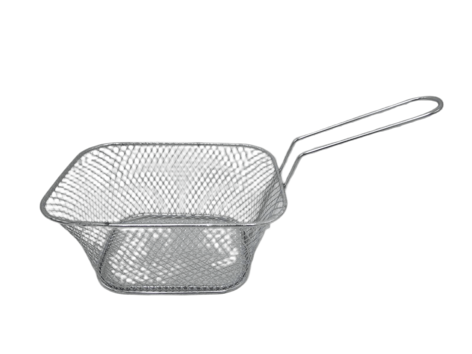 Chips Basket Rectangle Metal Silver 14x10x6
