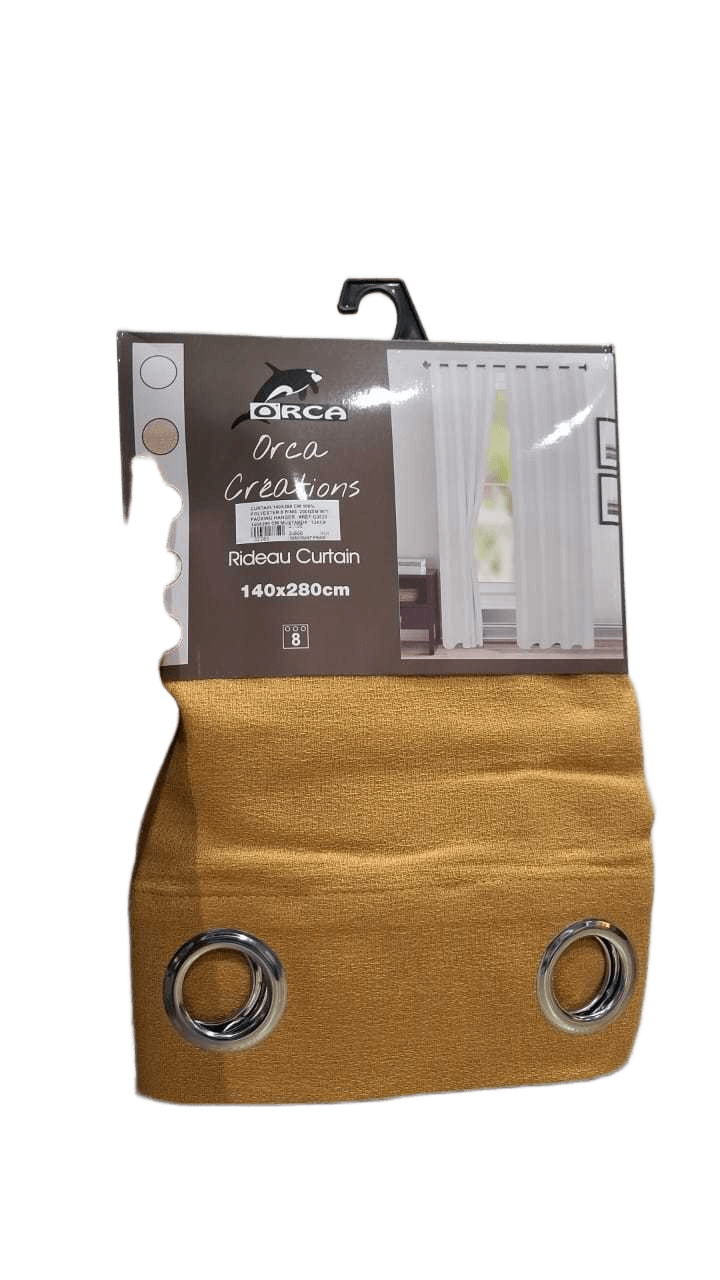 Curtain 140x280 Cm 100% Polyester 8 Ring 200gsm With Packing Hanger