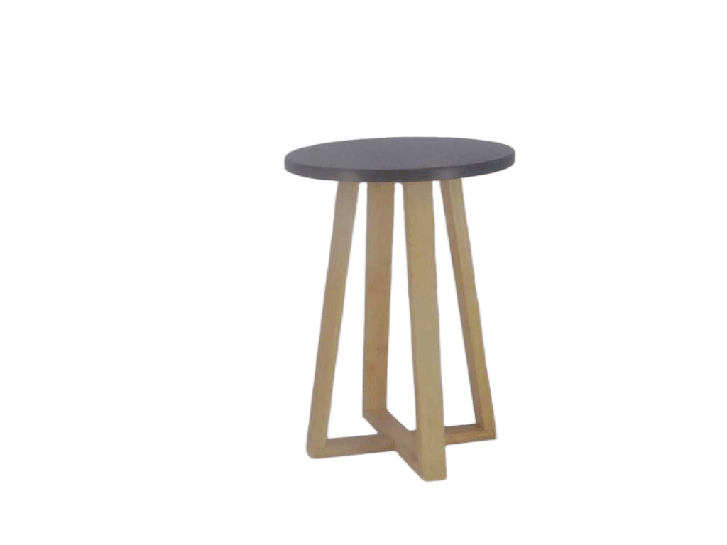 Tabouret Pieds Bambou Et Plateau Mdf Black - Black/Bambou