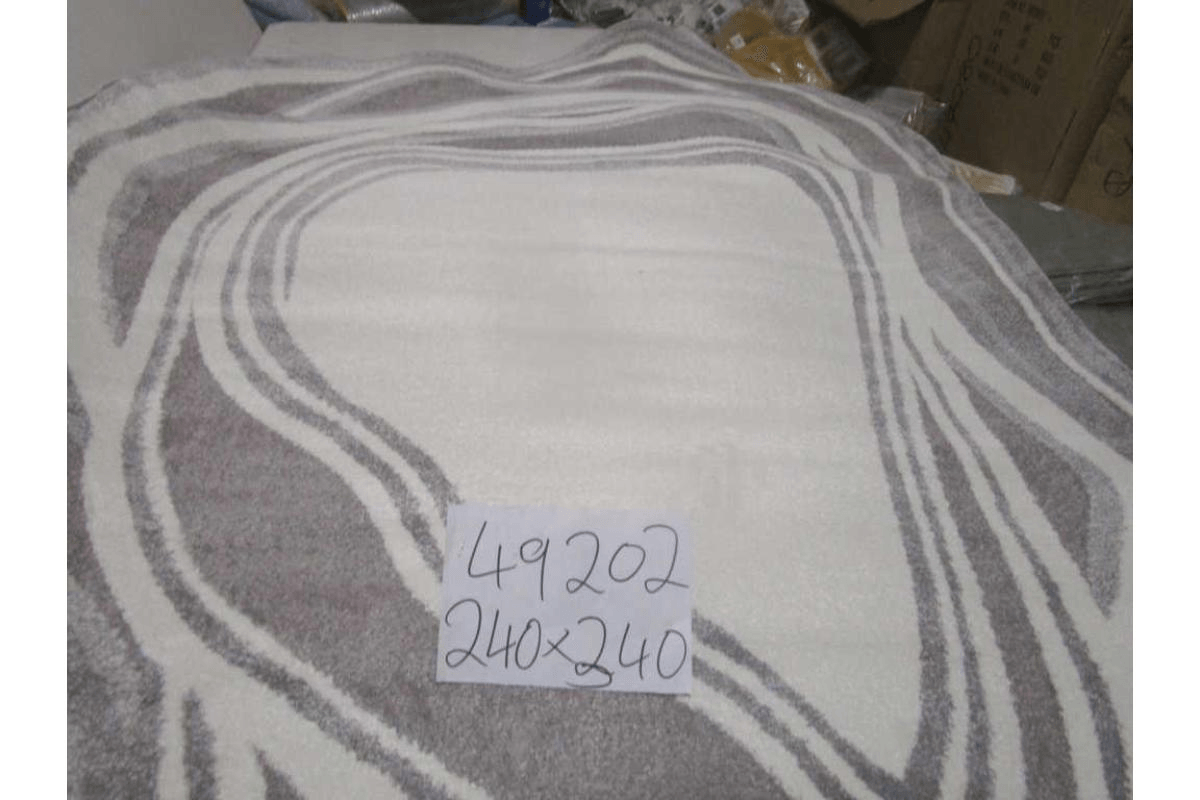 Carpet 240x340 Rio Soft Yarn Headset With Shrink Polyester 2,200 Grm / Sqm 224,000 Pnt/Sqm 12mm Pile Height Free Shape Hja12 Kemik/Grey