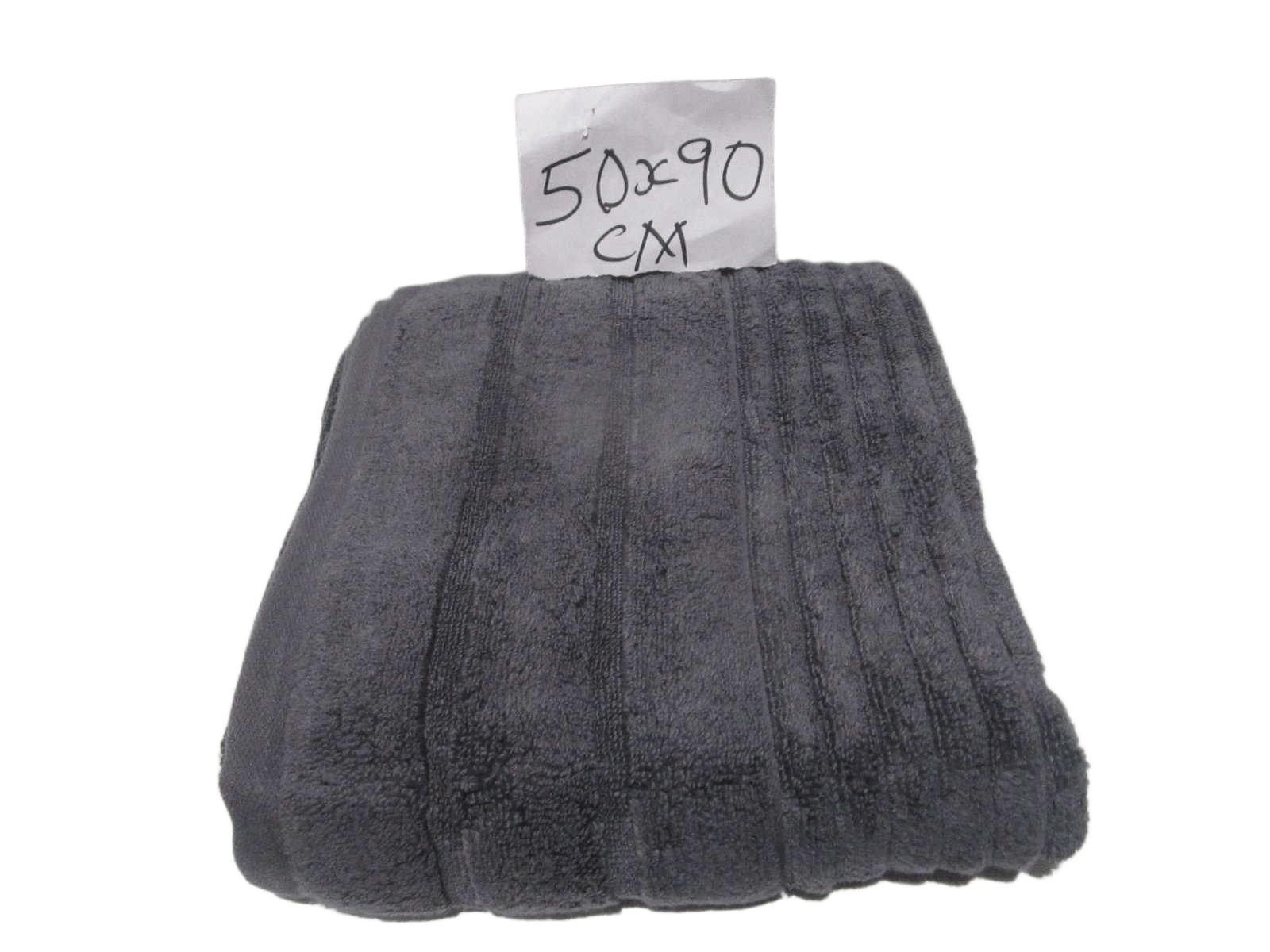 Towel Verna - Plain Dyed Dobby Terry - Zero Twist Cotton Yarn - Narrow Ribbed Pattern - 500 Gsm - Single Ply