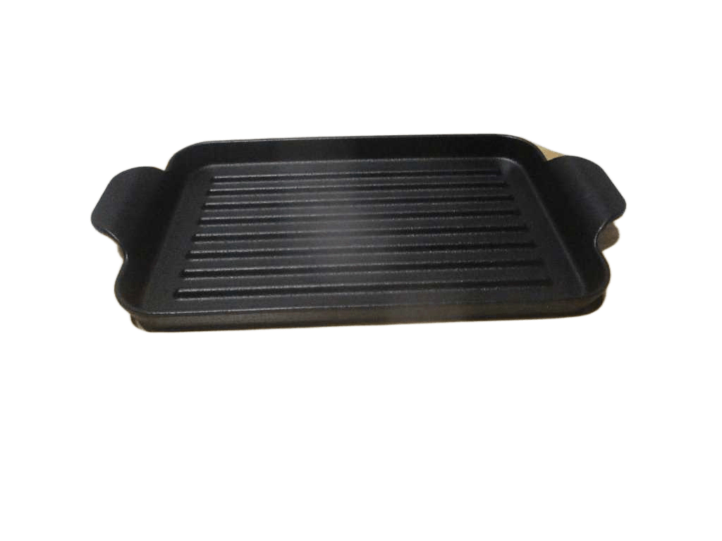 Cast Iron Plate+wood Base 26x17 34x22x1.8 2254g