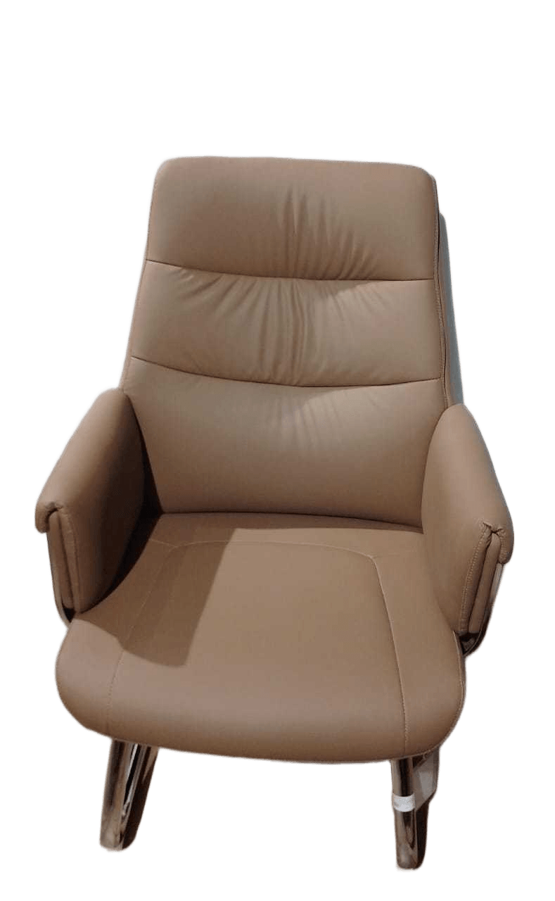Visitor Chair Full Dk.taupee-2023-16 Pu Leather, Iron Plating Base 65x103x68