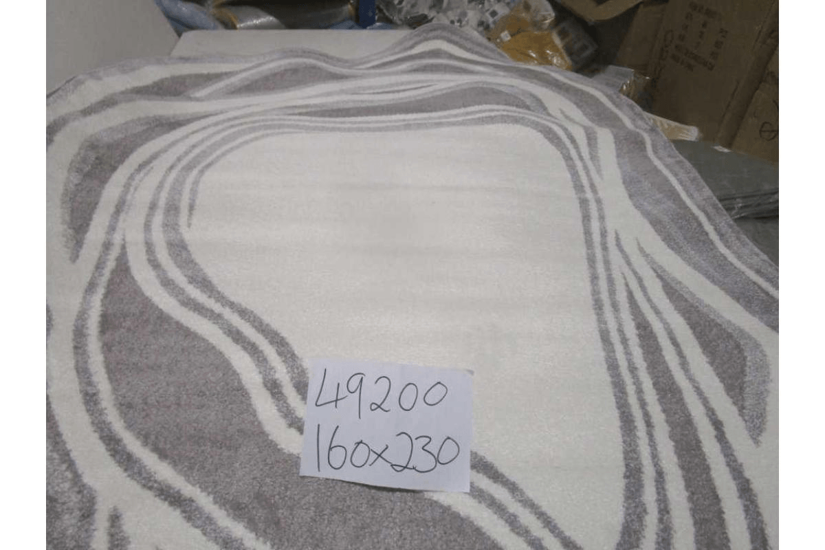 Carpet 160x230 Rio Soft Yarn Headset With Shrink Polyester 2,200 Grm / Sqm 224,000 Pnt/Sqm 12mm Pile Height Free Shape Hja12 Kemik/Grey