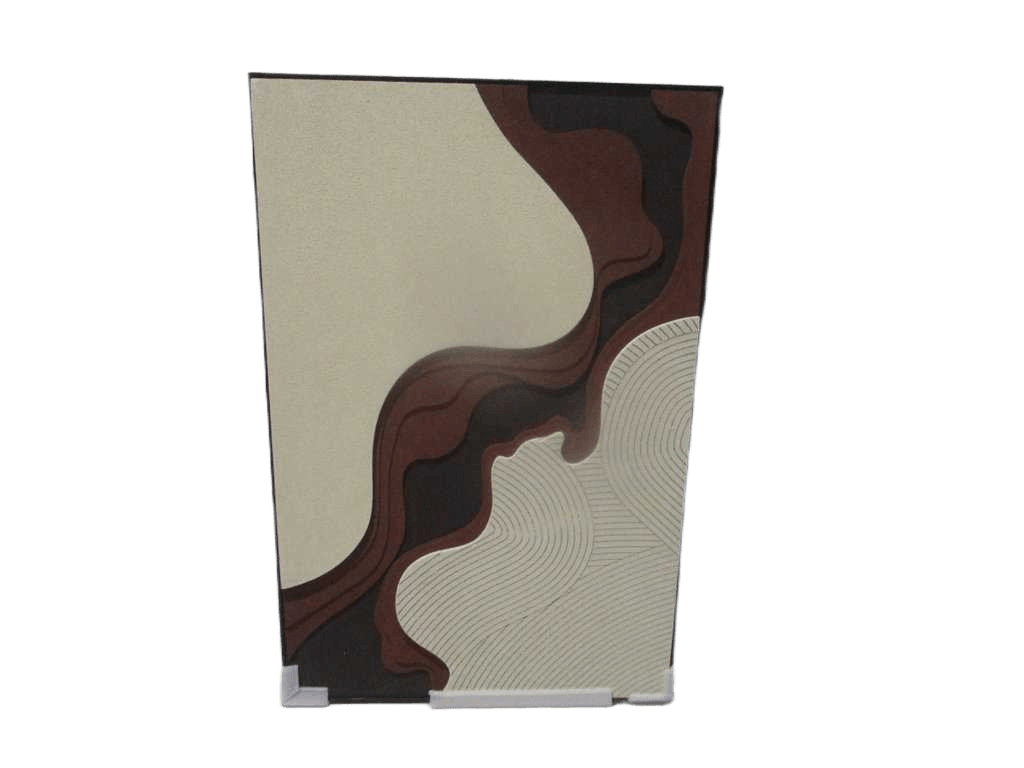 Tableau 3d Sandstone Carving Thickness: 3.5cm] Alu Black Frame Mdf Back Opp Bag+foam All White Change To Cream 80x120