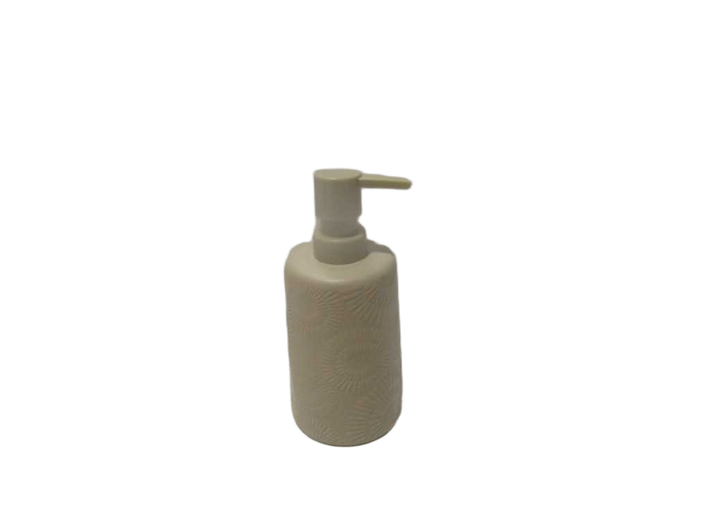 Distibuteur A Savon Gres Round 430 Ml Ethnic Spirals - Beige