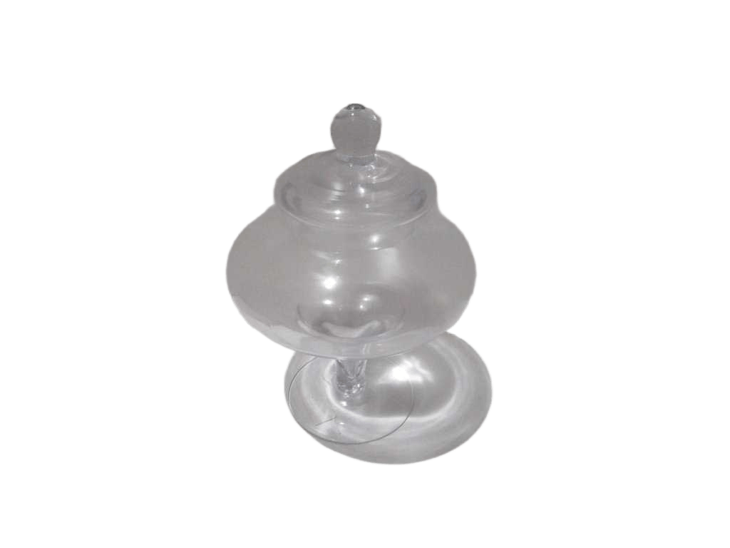 Vase Glass W Lid Clear Clear 10.5*23