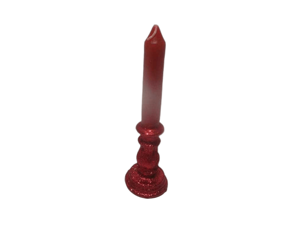 Candle Sticks Glitt H20.5 Red