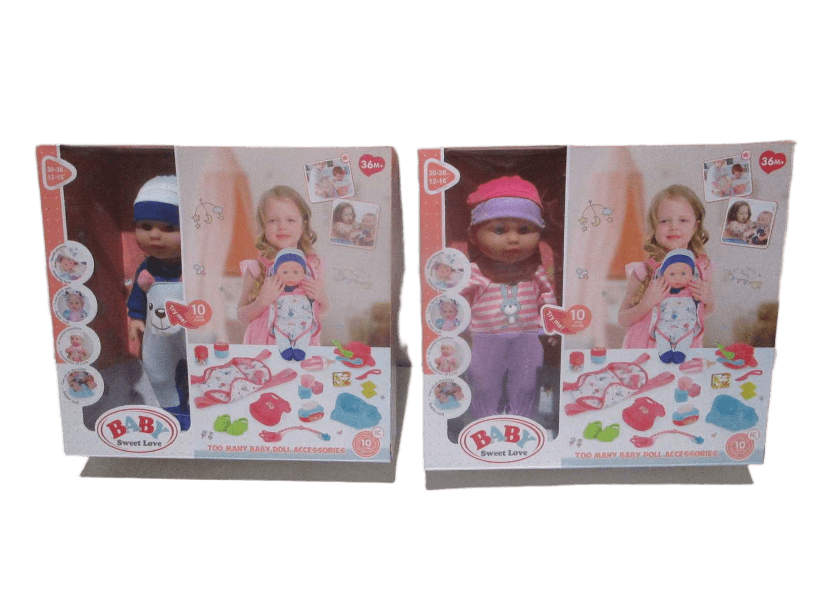 Baby Doll Plastic Hand And Foot Window Box 2 Designe Ass 13"