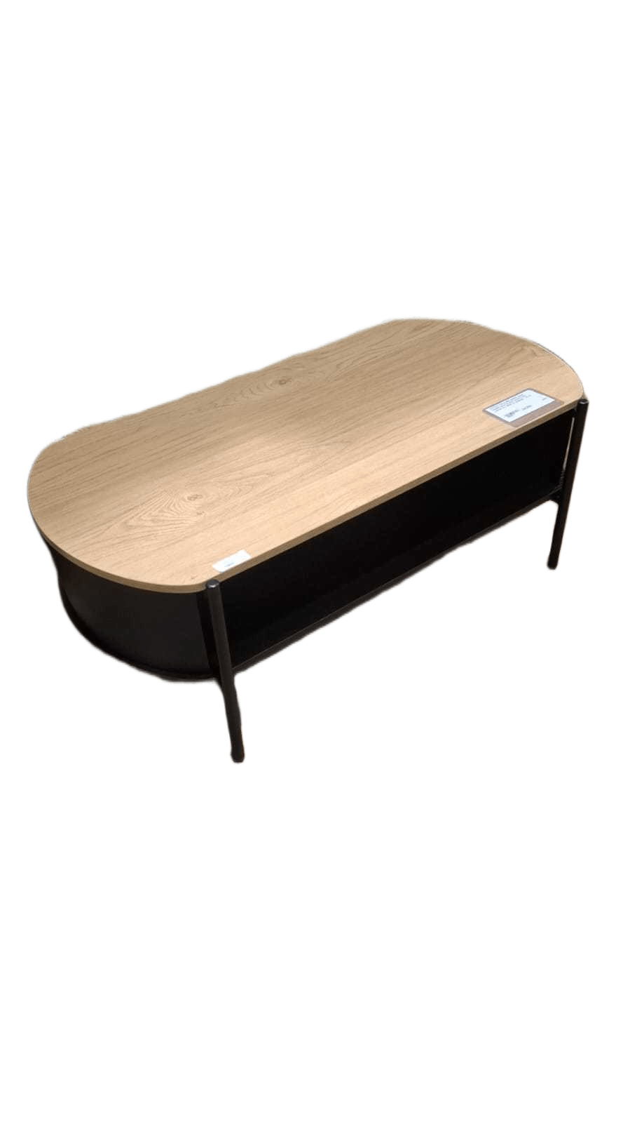 Coffee Table Melamine, Iron Frame Iron Black/ Wood Oak 100*54*36.5