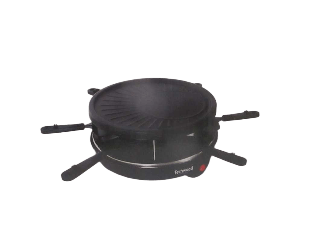 Grill Raclette & Minicrepe Removable Grill 6 Pans With Insulated Handles Non-Stick Pans On/Off Switch Indicator Light 230v~ 50hz 800w