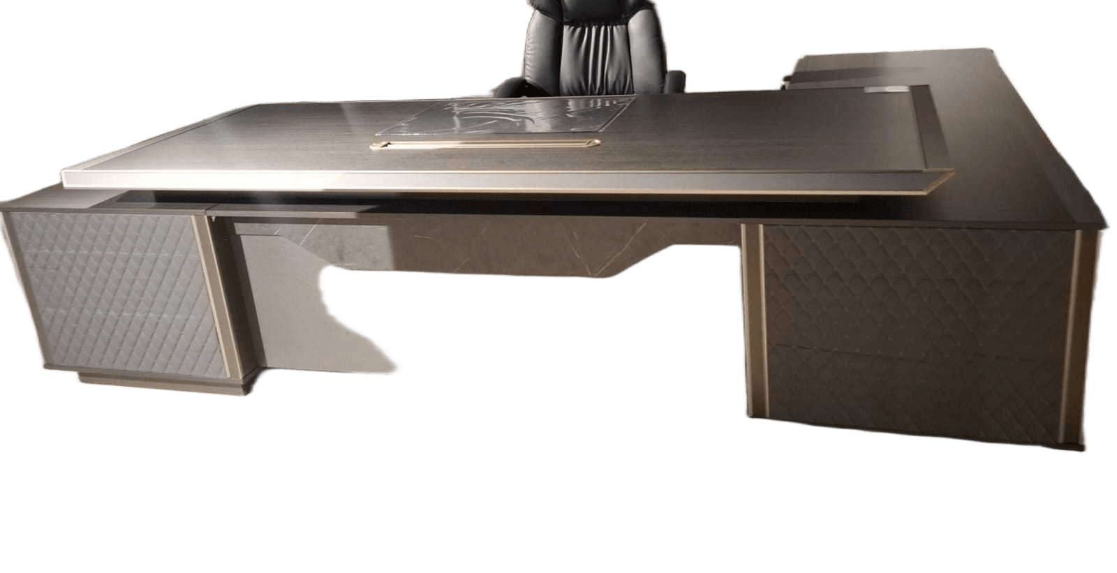 Executive Desk Purple Teak Melamine 3000w*2160d*750h