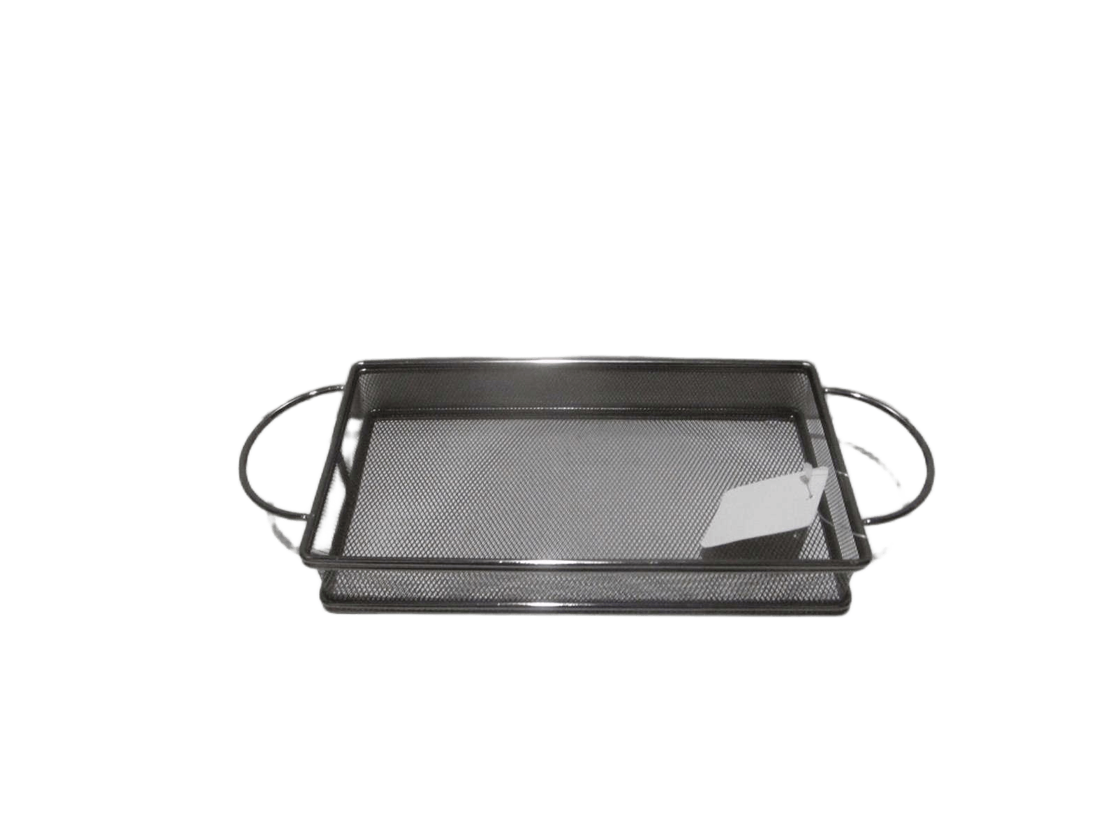 Rectangle Fry Basket With 2 Ears Handle 304 Inox Wet 201 Inox Frame Chrome Hanging Tag+opp Bag Black 25.5*13.5*4.5
