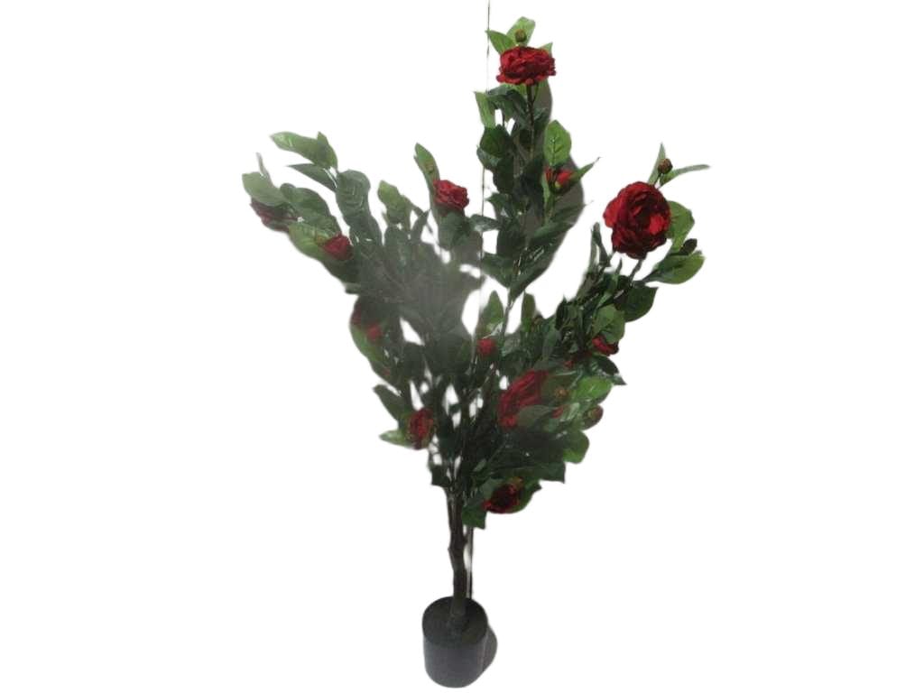Artificial Tree,camellia , Polyester Flower Pu Stem 135cm Red 135cm